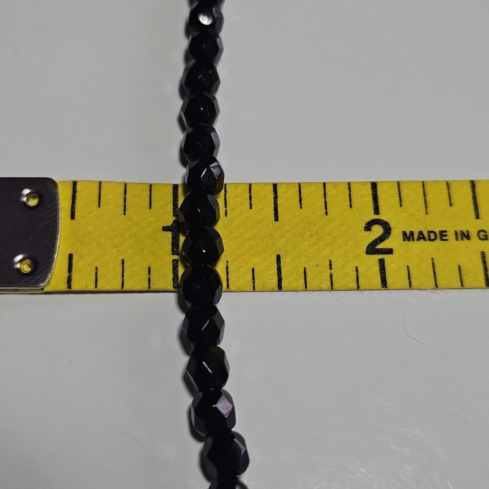 *Sale* 1928 Faceted Black Bead Necklace Gold Tone Shoe Pendant 16.5-19.5" - Picture 4 of 14